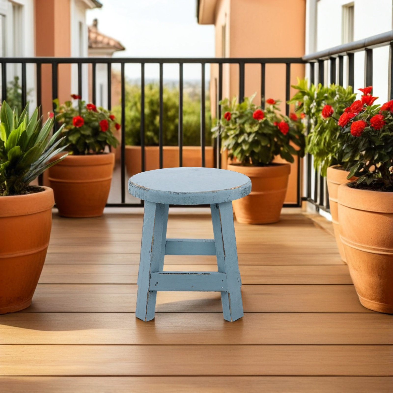 Bonsai Gardener - Decorative Garden Stool Round Wooden Mini