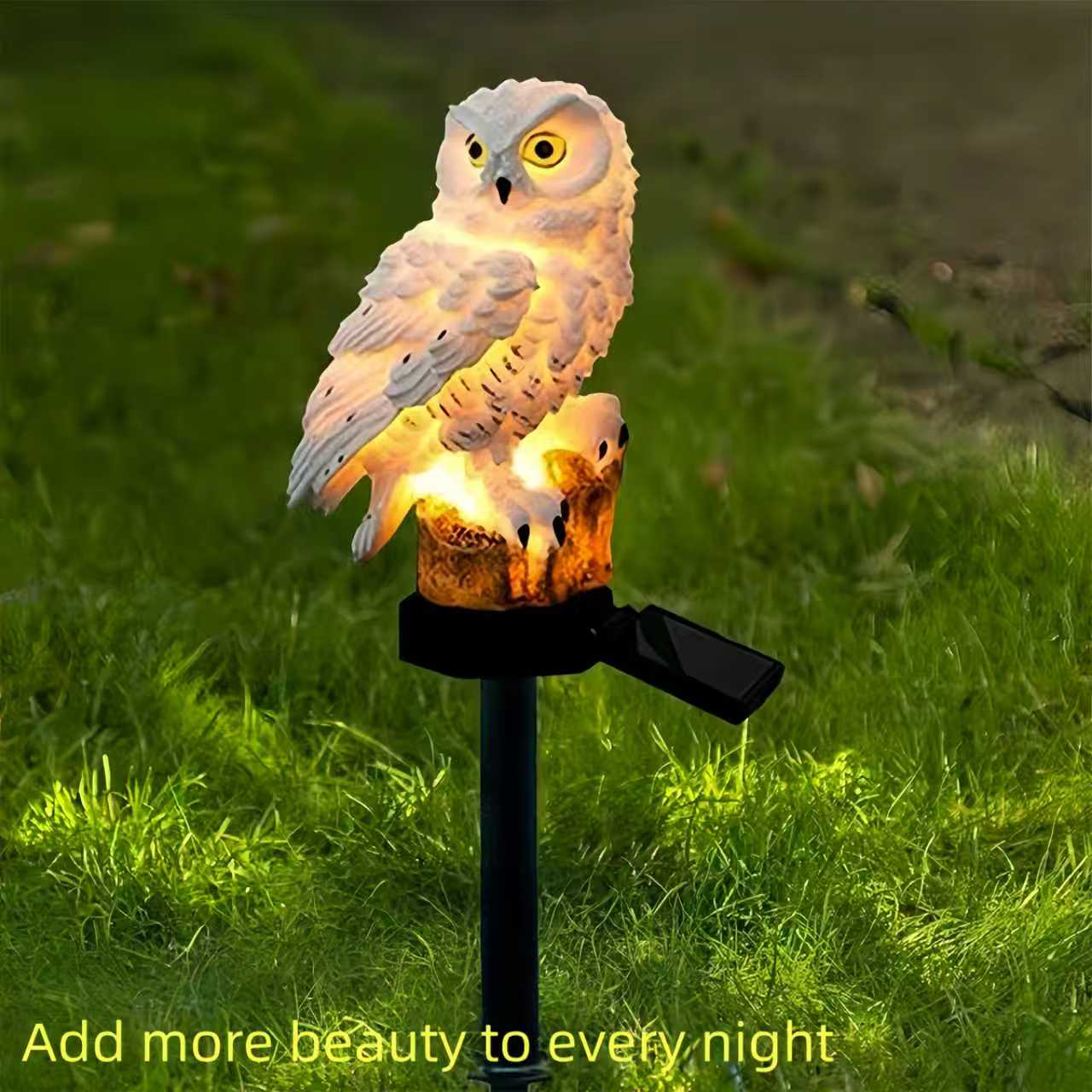 Bonsai Garden Ornaments - Solar Owl Garden Stake Light Outdoor