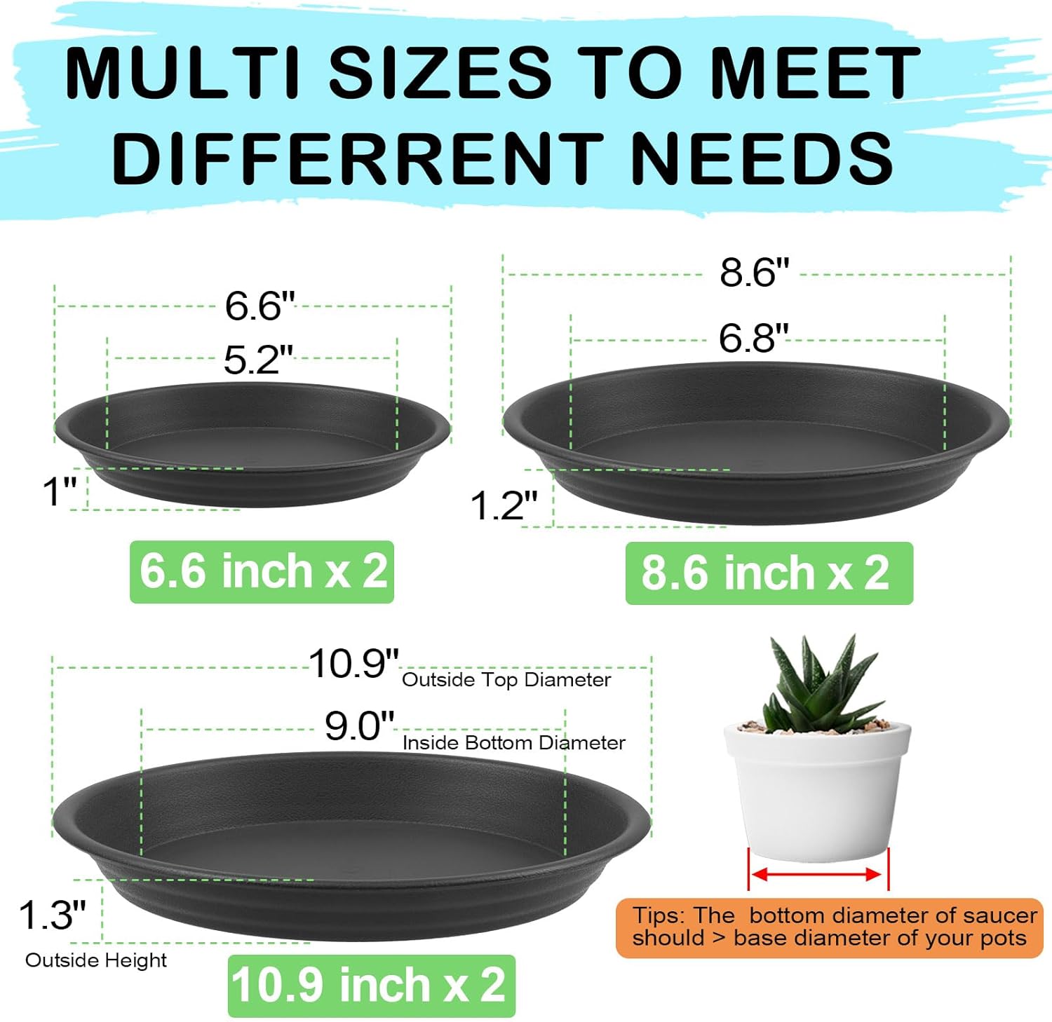6 Pcs Plastic Plant Saucers, A - Drip Tray Saucer recensione e prezzo