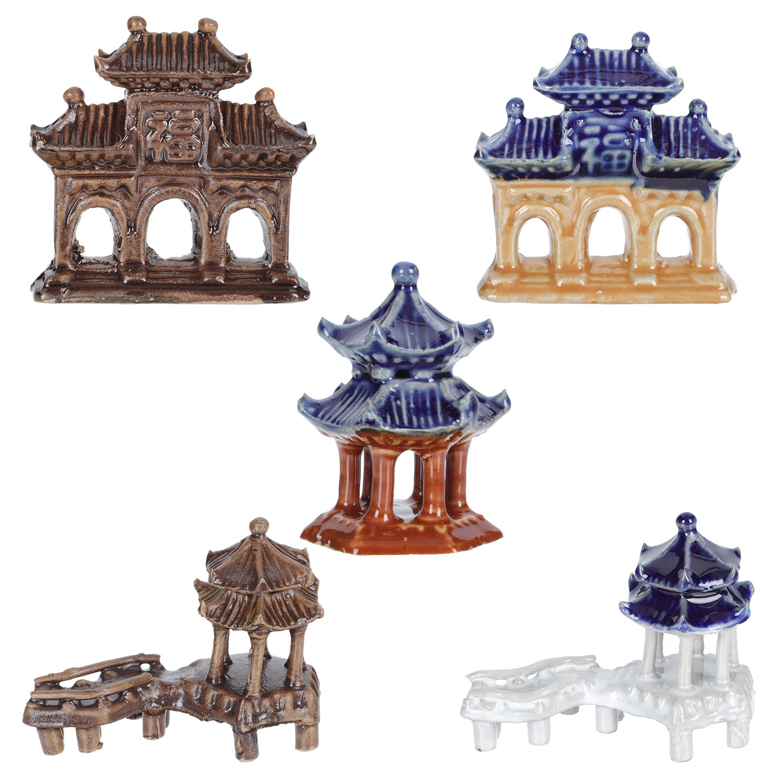 5Pcs Ceramic Pavilion Shape Or - Landscape Bonsai Garden recensione e prezzo