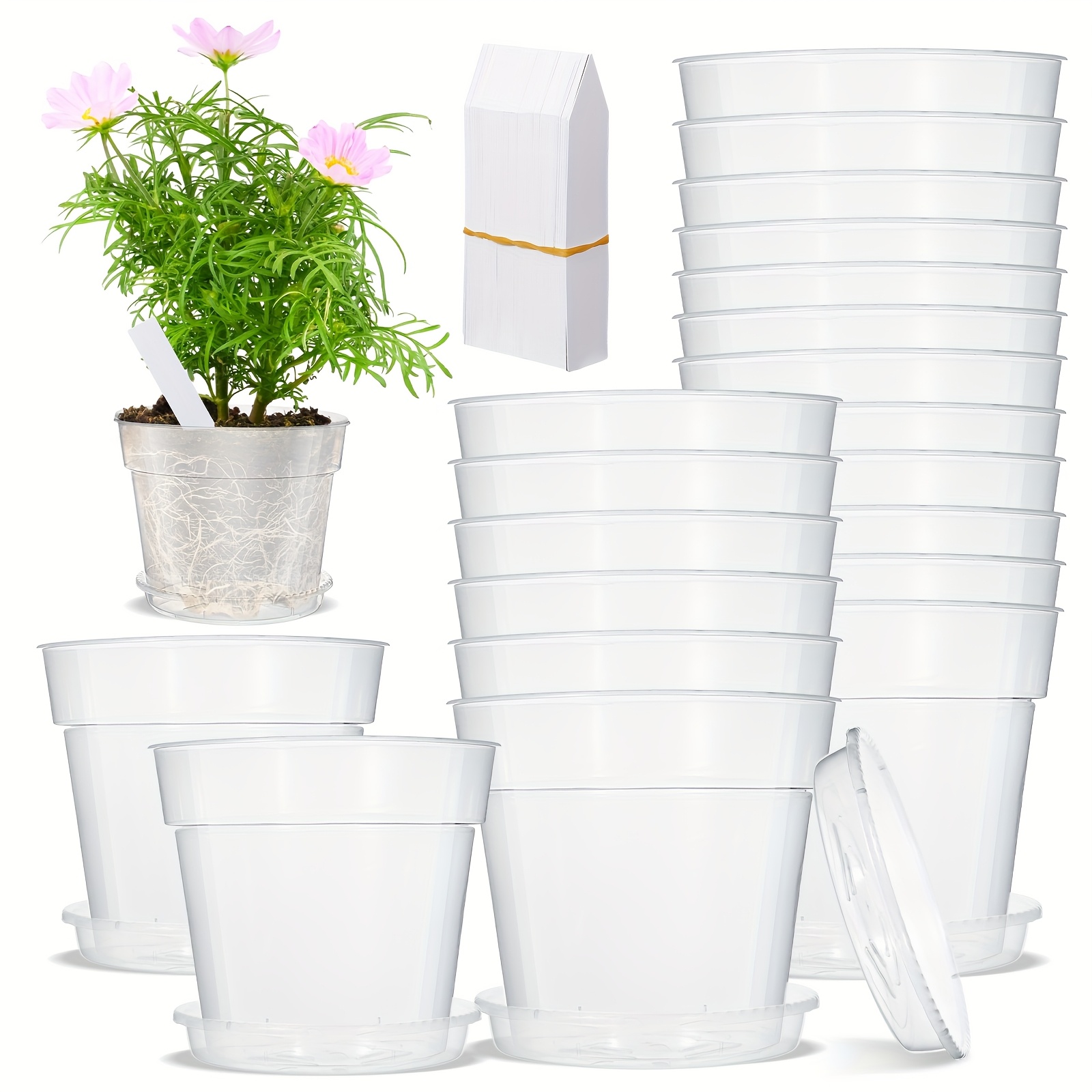 10pcs 9 Inch Clear Nursery Pot - Drip Tray Saucer recensione e prezzo