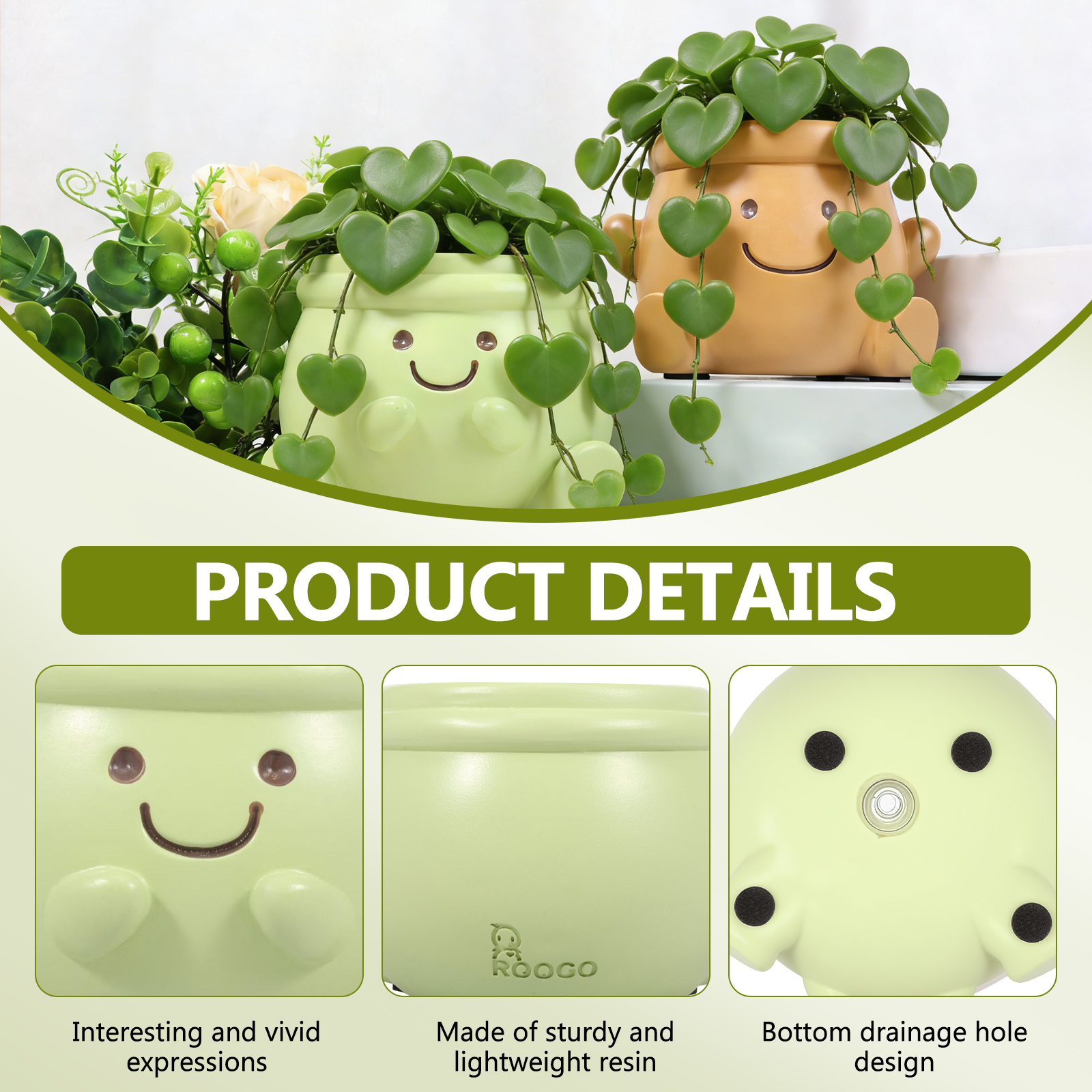 2Pcs Face Plant Pot Smile Succ - Bonsai Garden Nursery recensione e prezzo