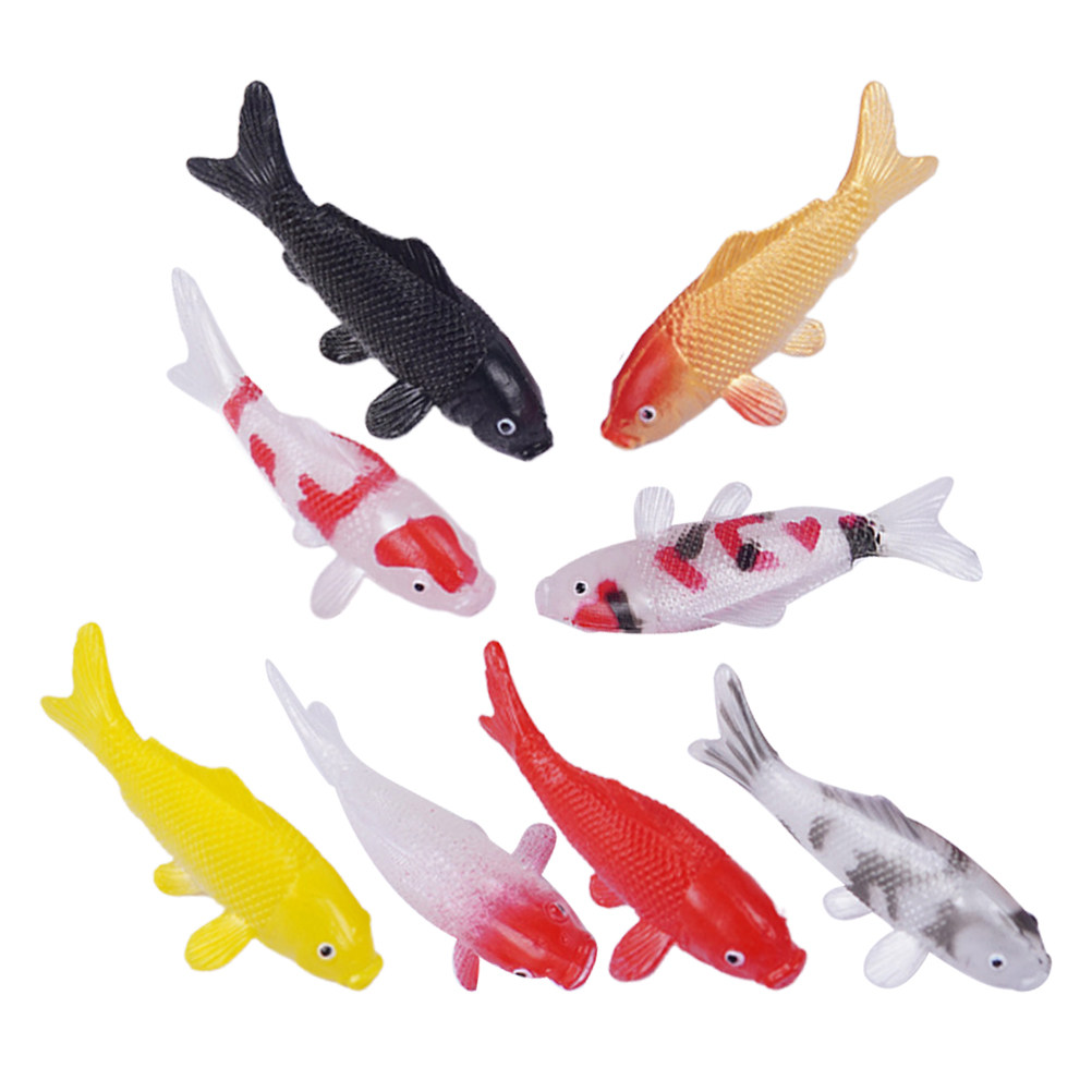 8Pcs Mini Koi Fish Statues PVC - Bonsai Koi Garden recensione e prezzo