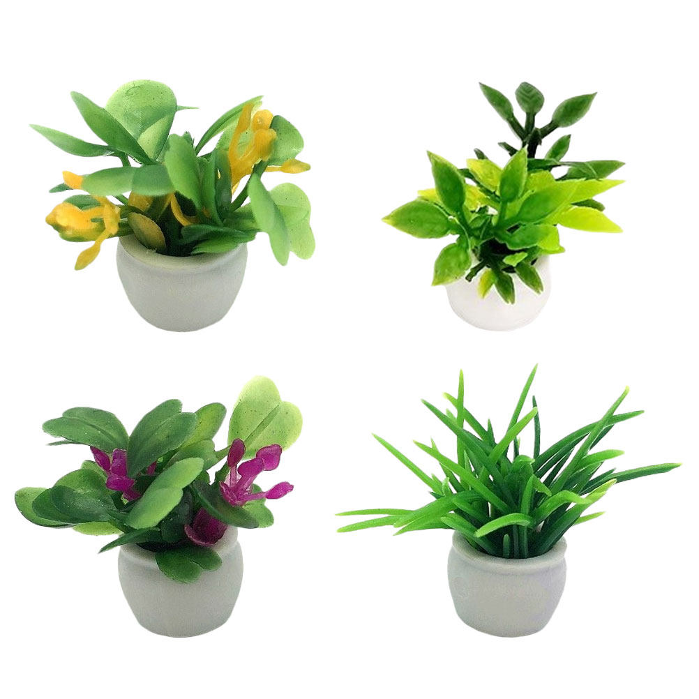 4Pcs Miniature Potted Plant Si - Bonsai Garden House recensione e prezzo
