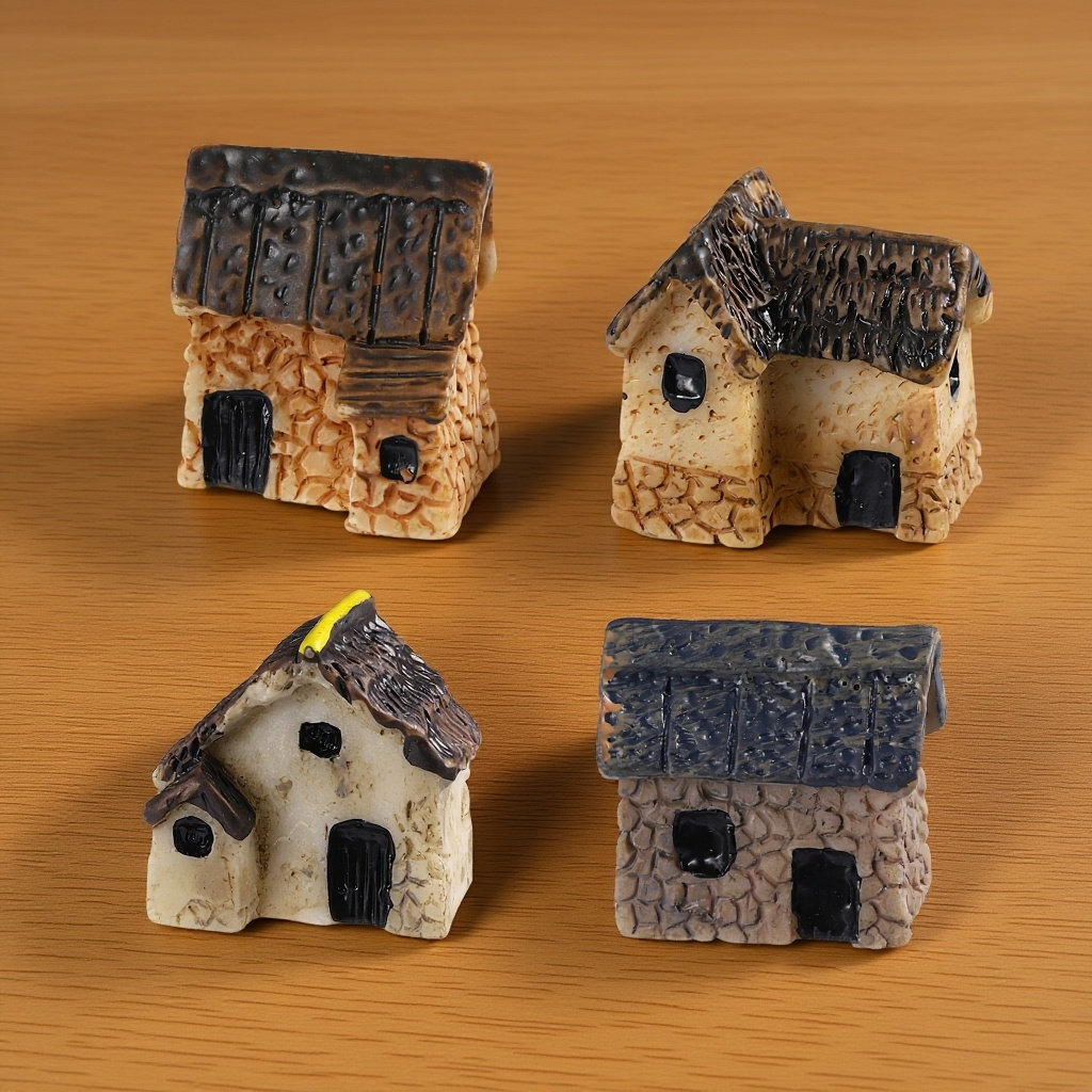 4Pcs Artistic Resin Mini Villa - Bonsai Garden House recensione e prezzo