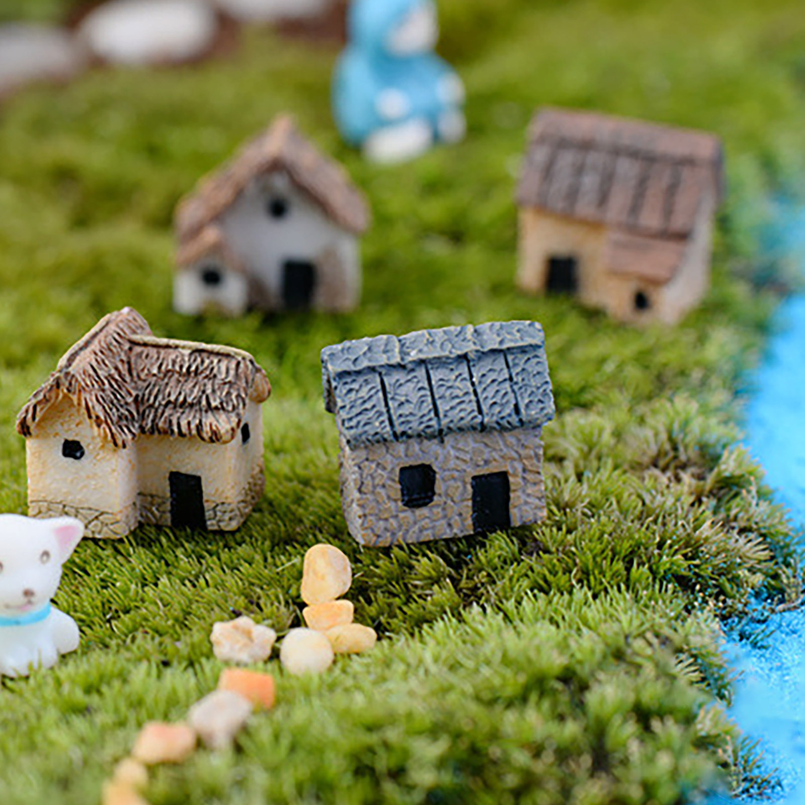 4Pcs Artistic Resin Mini Villa - Bonsai Garden House recensione e prezzo