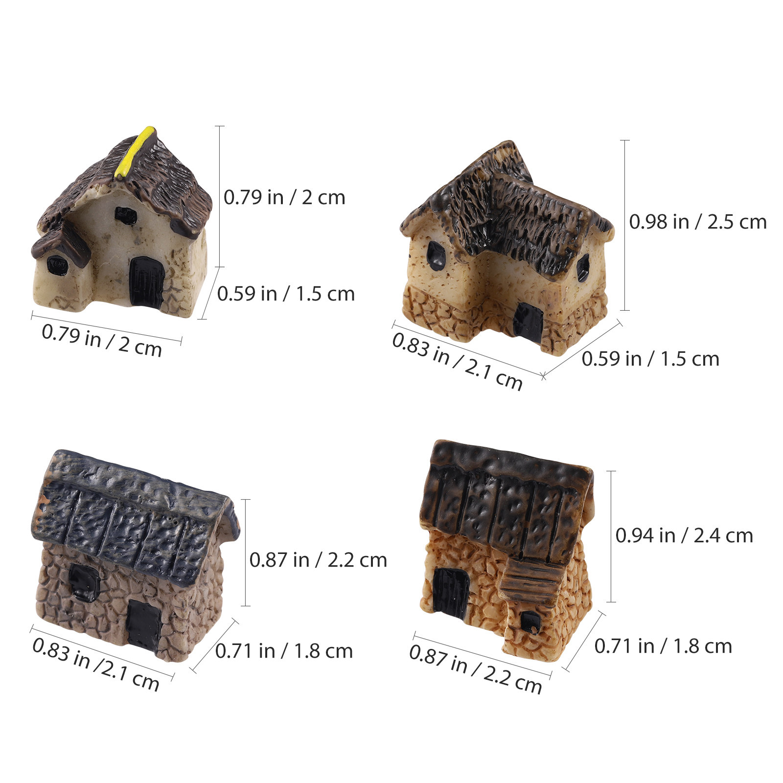 4Pcs Artistic Resin Mini Villa - Bonsai Garden House recensione e prezzo