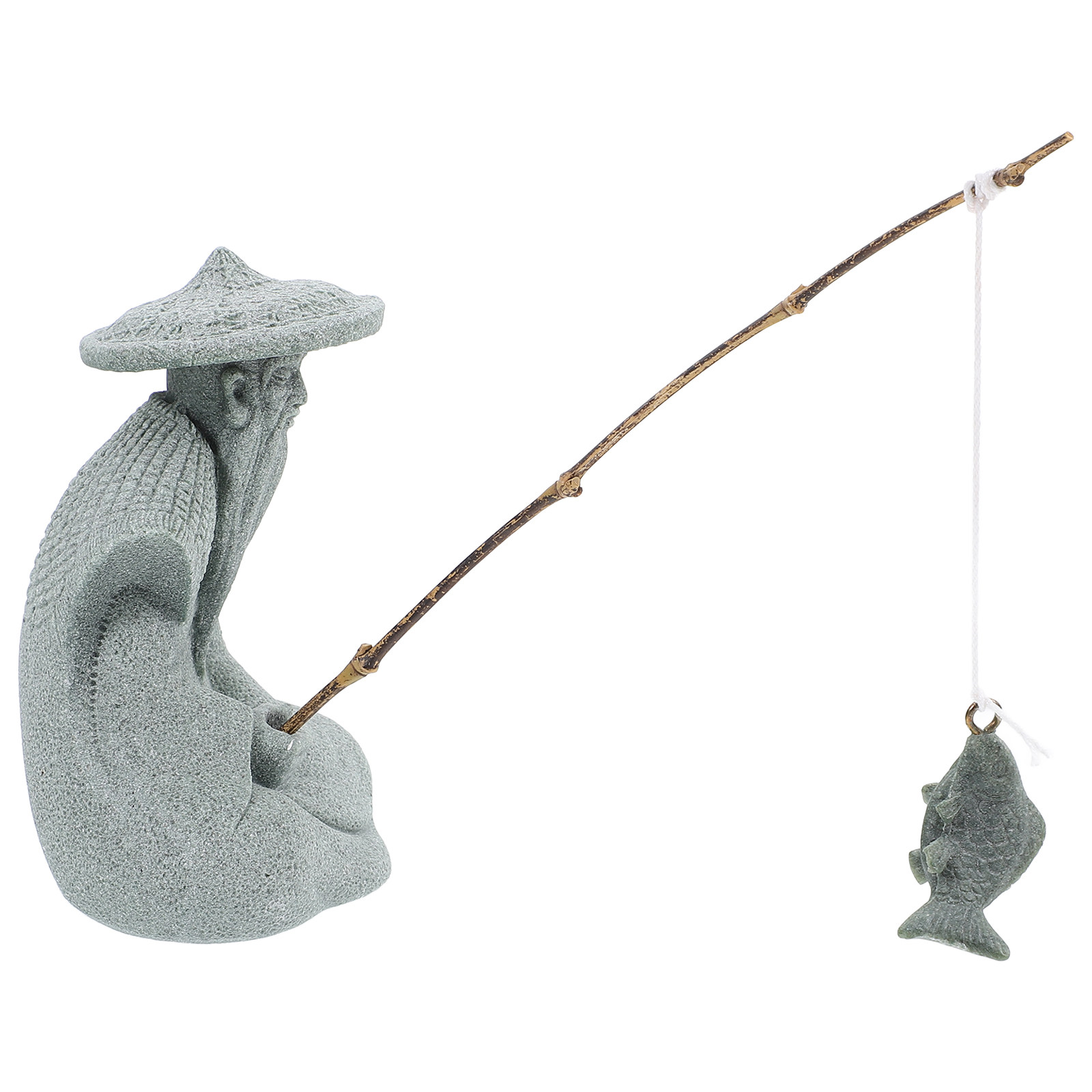 Small Resin Fisherman Statue F - Bonsai Garden Ornaments recensione e prezzo