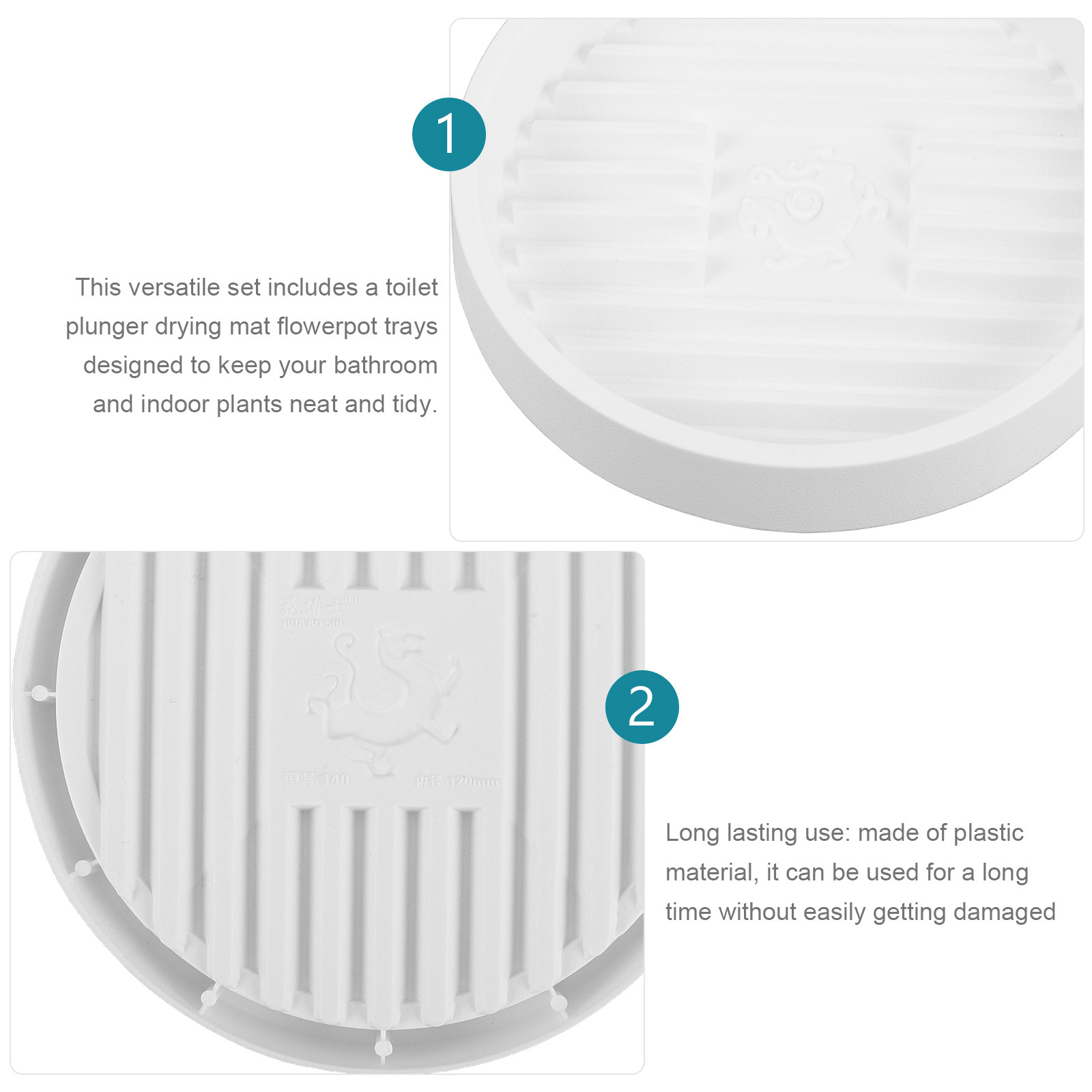 2Pcs Toilet Plunger Mat Round  - Drip Tray Saucer recensione e prezzo