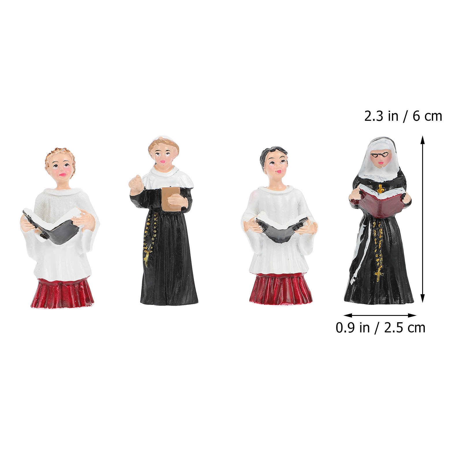 4Pcs Resin Nun Statue Western  - Landscape Bonsai Garden recensione e prezzo