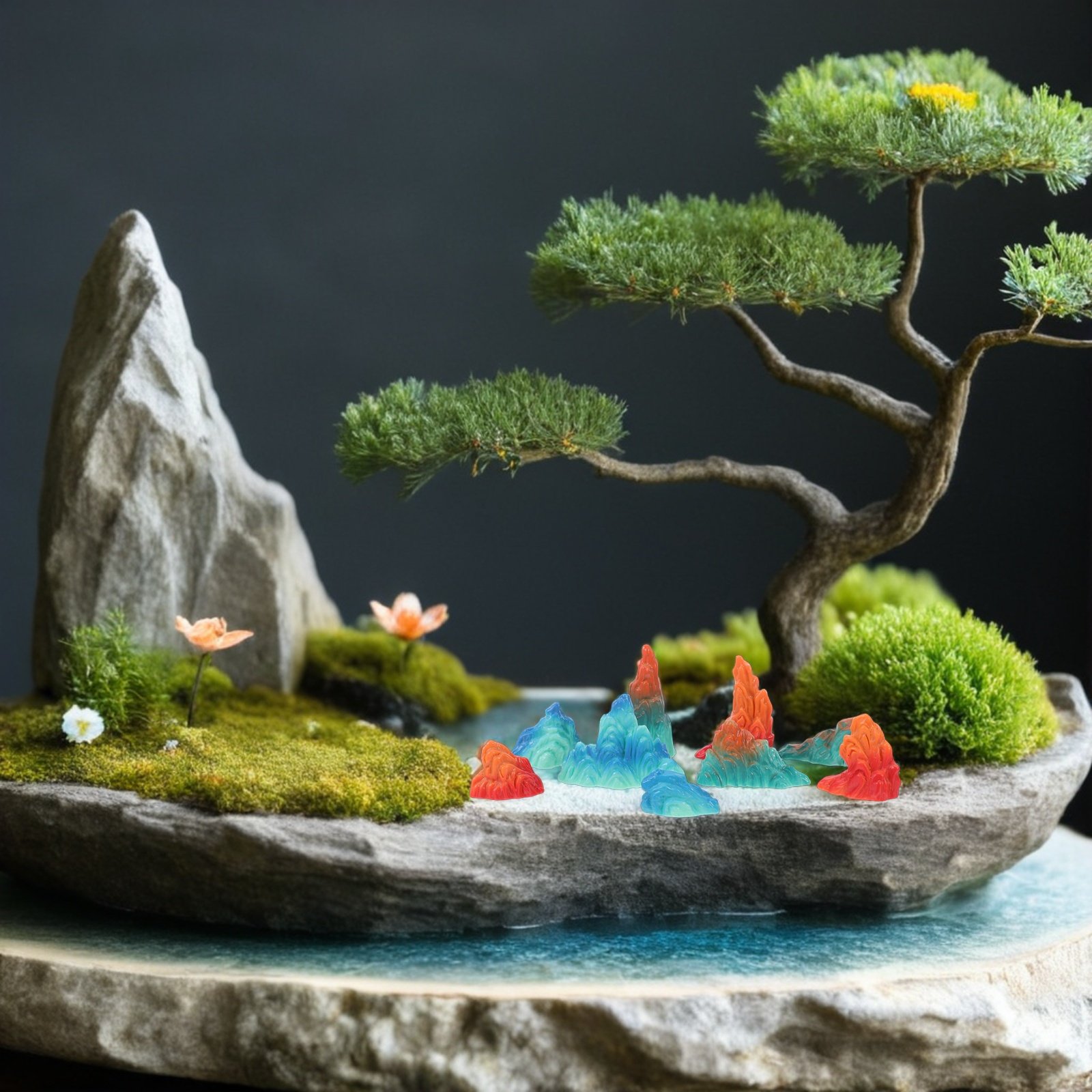 9Pcs Miniature Artificial Rock - Landscape Bonsai Garden recensione e prezzo