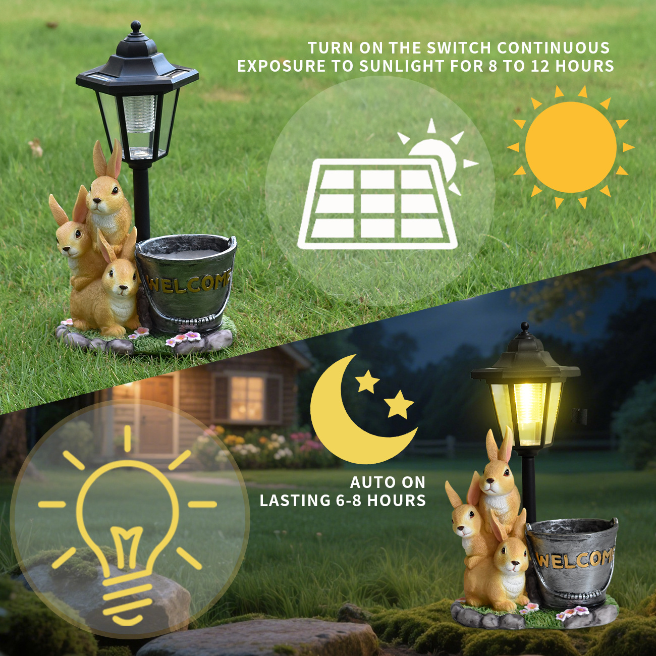 New rabbit solar garden light  - Landscape Bonsai Garden recensione e prezzo