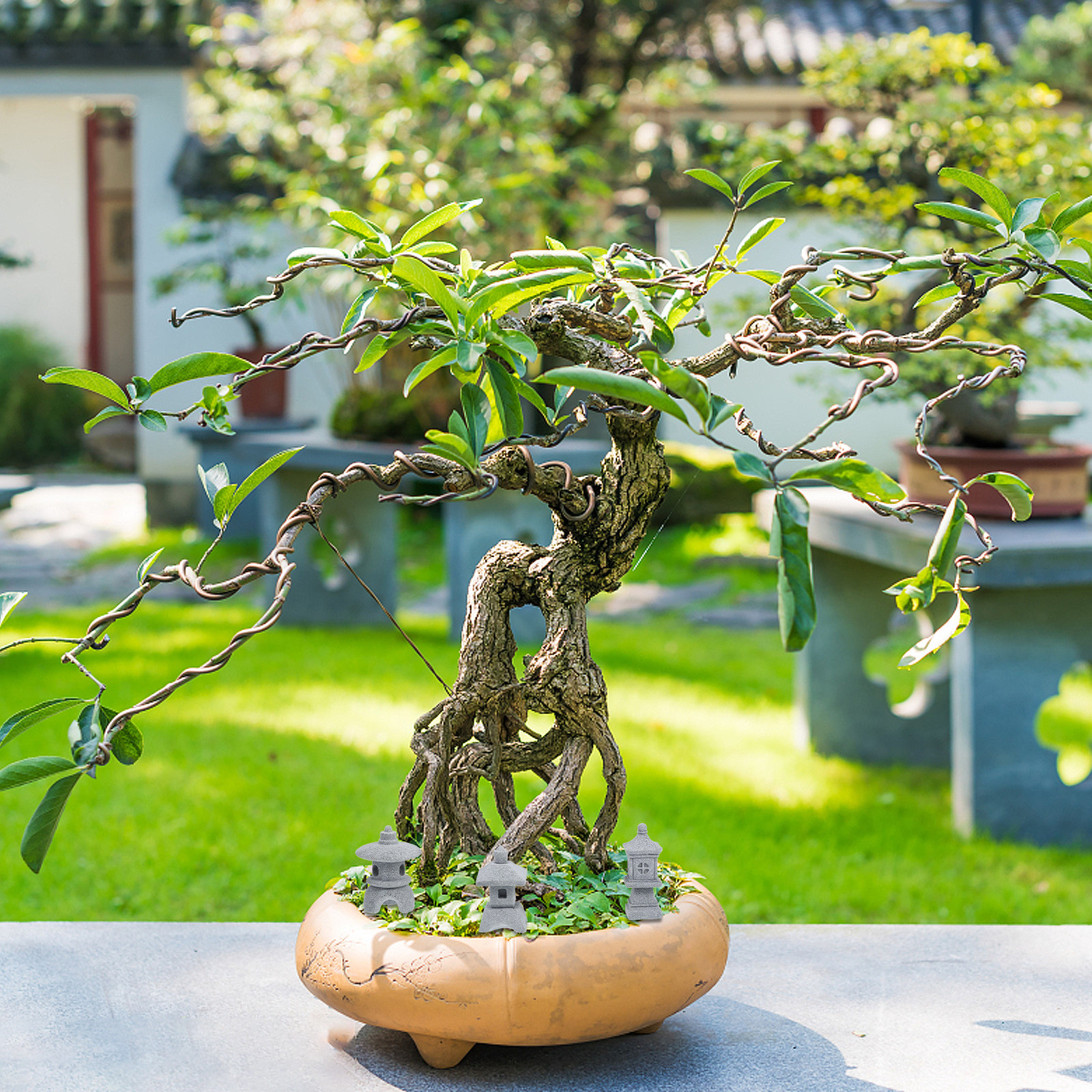 3Pcs Compact Miniature Pagoda  - Landscape Bonsai Garden recensione e prezzo